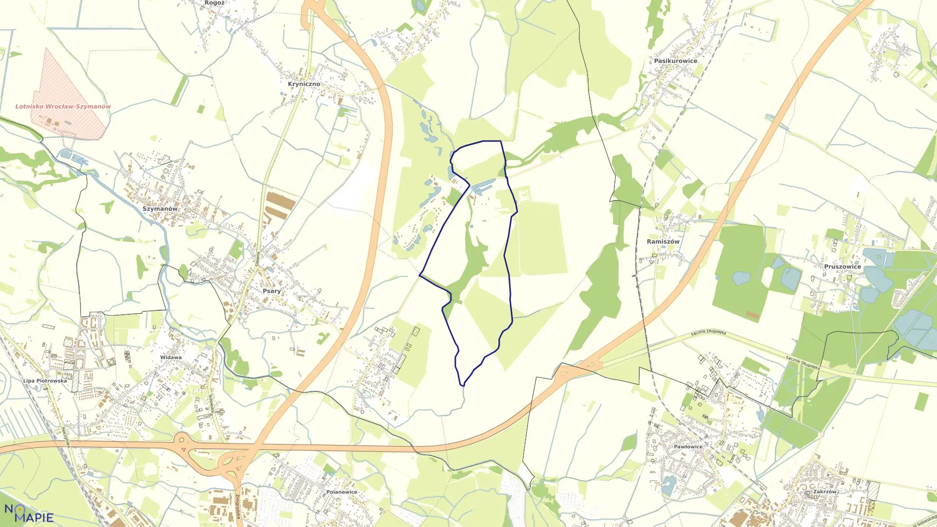 Mapa obrębu RAKÓW w gminie Wisznia Mała